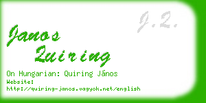 janos quiring business card